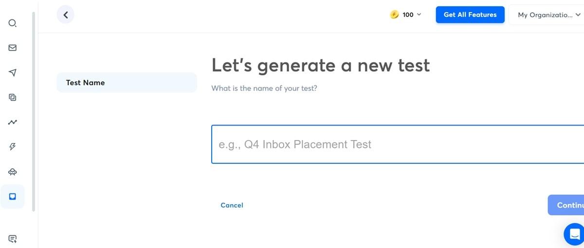 Instantly email warm-up service interface showing automated warm-up features and inbox placement testing tools